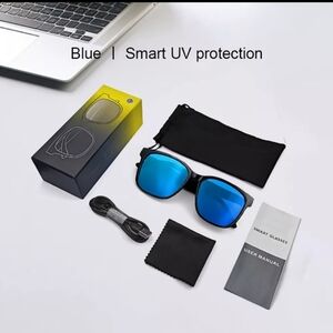 Smart Glasses Wireless Bluetooth Sunglasses Outdoor Sport Music Call Color Blue